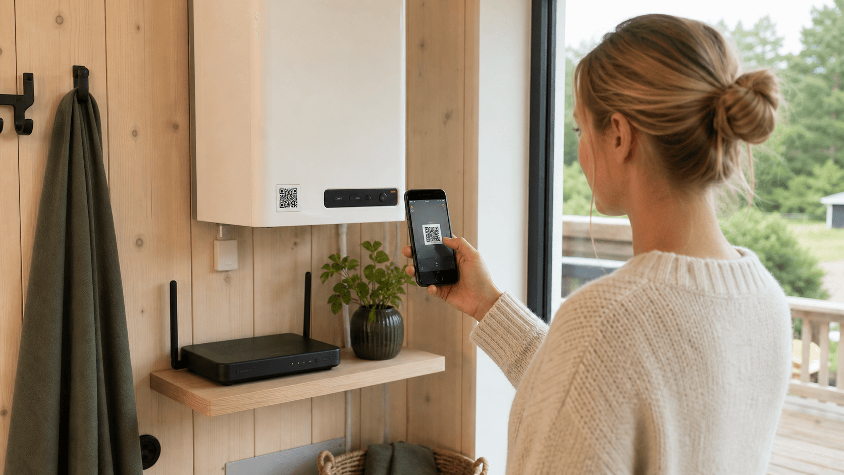 QR-tag på teknisk installation i en ejendom
